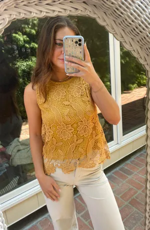ZARA Sans souci mustard blouse thumbnail 4