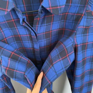 Tuckernuck XS Blue Plaid Puff Shoulder Flannel Shirt Saranac Western Country thumbnail 6