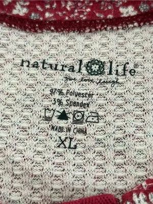 Natural Life Floral Henley Top Red Size XL thumbnail 4