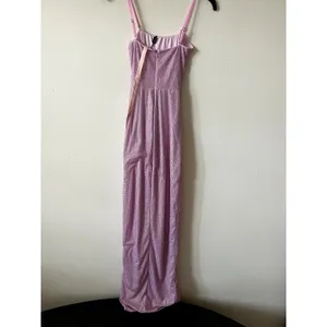 Oh Polly La Rochette Embellished Bandeau Cowl-Waist Maxi Dress Lavender Size 0 thumbnail 10