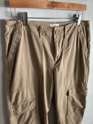 Universal Thread Cargo Pants Womens 10 Khaki Tan Utility Relaxed Straight Leg thumbnail 2