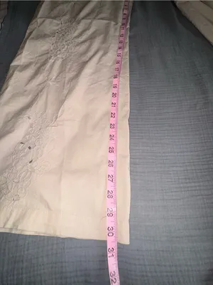 Zara Cream Wide-Leg Embroidered Jeans thumbnail 9