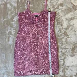 Bebe‎ Sparkling Pink Sequin Dress thumbnail 7