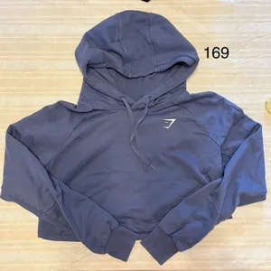 Gymshark Cropped Hoodie Sweatshirt Womens Medium Blue Athletic Workout thumbnail 1