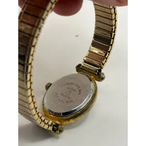 EXPRESS Timeless Gold Tone Oval Face Expandable Bracelet Quartz‎ Watch Japan Movement thumbnail 2