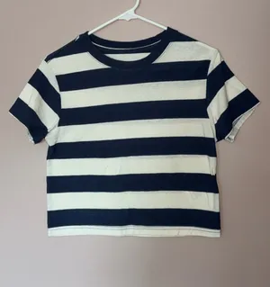 BDG Urban Outfitters Striped Baby Navy White Tee thumbnail 1