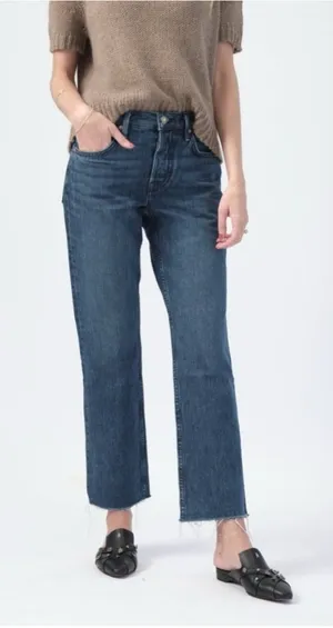 Grlfrnd | Tatum raw hem cropped jeans in always now wash thumbnail 1