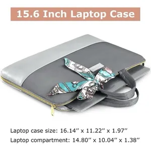 Ytonet 15.6 Inch Womens Laptop Sleeve Carrying Case Water Resistant Gray NWT thumbnail 9