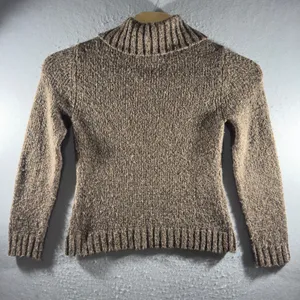 3082 | Charter Club Marled Knit Mock Neck Sweater Brown Womens M Cottagecore thumbnail 2