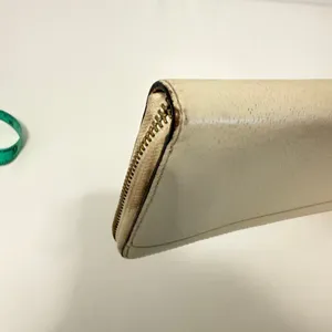 Kate Spade Zip Around Wallet‎ Sz OS Cream Pebbled Leather Continental Organizer thumbnail 10