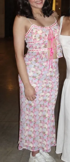 Pink Floral Two-Piece Set Boutique thumbnail 1