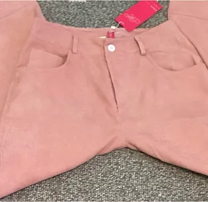Pink wide leg corduroy pants thumbnail 3