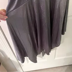 Y2K Vintage Charlotte Russe Grey Sparkle Asymmetrical Evening Dress thumbnail 9