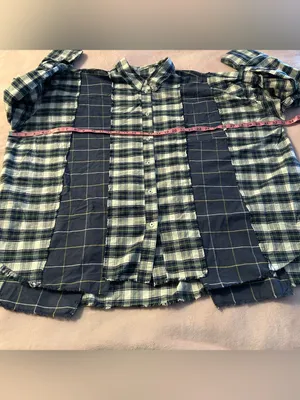 BDG Urban Outfitters Robbie Spliced Plaid Flannel button down shirt oversized L thumbnail 9