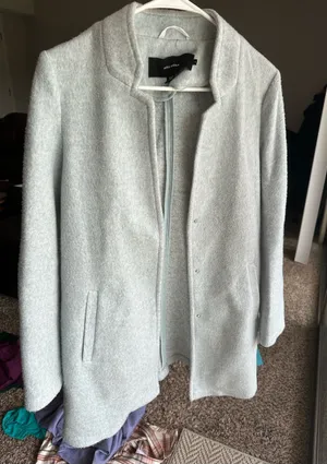VERO MODA Wool-Blend Light Blue Gray Women's Coat thumbnail 1