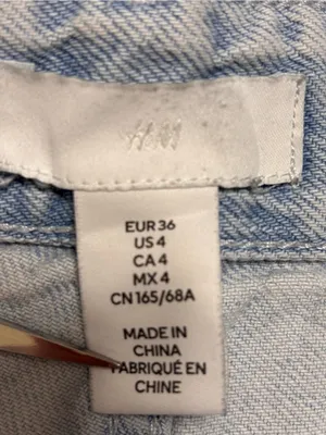 H&M Light Blue Wash size 4 TALL high waist wider leg 100% Cotton thumbnail 3