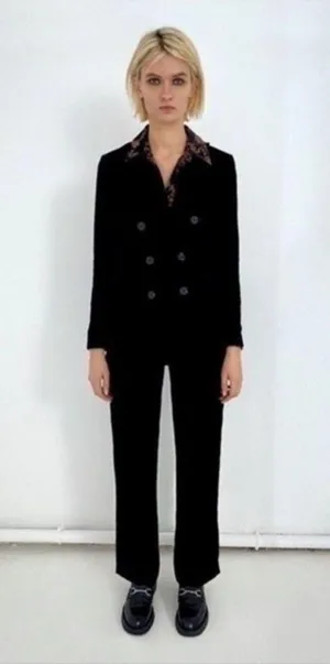 velvet pants black Size Medium 2731/305 thumbnail 2