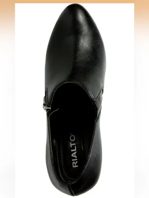 NWOT Rialto Black Leather Zip Ankle Bootie thumbnail 7