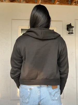 Cropped Black Zipup Size L thumbnail 2
