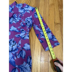 Maeve Anthropologie Purple‎ Floral Open Back Scallop Hem Dress Size 6 thumbnail 7