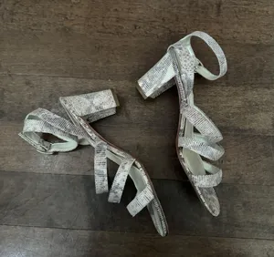 Vintage Havana Vintage calico leather snakeskin pattern strappy block heel sandal shoe thumbnail 4