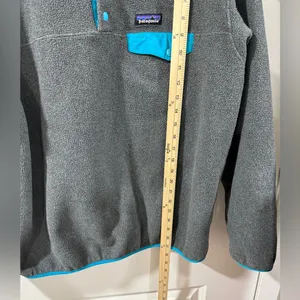 Patagonia Synchilla Snap-T Fleece Pullover Women’s XL Gray Teal Classic Logo thumbnail 7