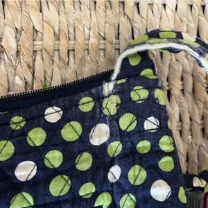 Vera Bradley crossbody‎ Purse shoulder bag, Lucky Dots, navy, green, white polka thumbnail 6