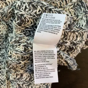 American Eagle Knit Sweater Womens‎ Large L Gray White Oversized Loose Fit thumbnail 6