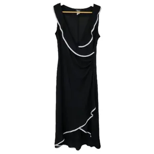 Vintage 90s Taboo Black & White Ruffle Cocktail Dress thumbnail 3