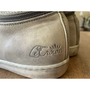 Le Crown Handmade in Italy Distressed Leather Convertible High Low Sneakers 37 thumbnail 6
