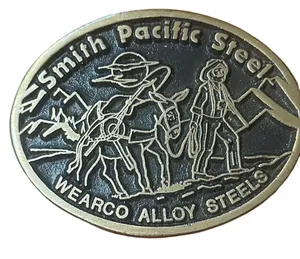 Smith Pacific Steel Dyna Brass Vintage Belt Buckle thumbnail 1