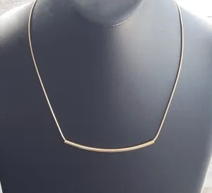 Aldo Necklace Gold Tone Statement Bar Style Necklace thumbnail 1