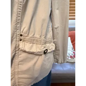 Fresh Produce Utility Jacket Roll Tab Sleeve Beige Small 20007 thumbnail 3