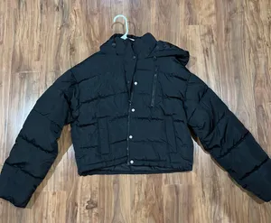 PacSun Black Cropped PufferJacket thumbnail 1