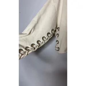 Alo Yoga Lace Up Pullover Suspension Sweatshirt in cream Sz M thumbnail 3
