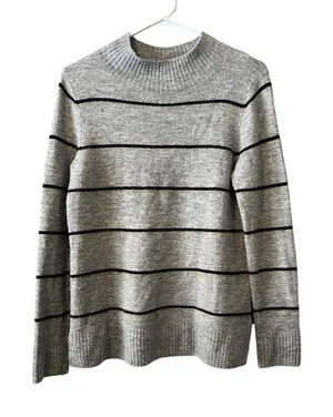 Old Navy‎ Sweater Women Size Small Gray Mock Neck Career Business Casual Preppy thumbnail 1
