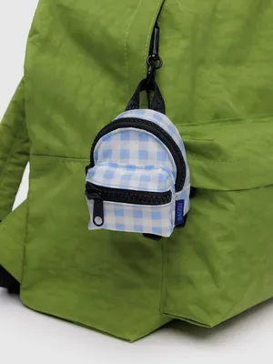 BAGGU Backpack Charm in Light Blue Gingham NWT! thumbnail 2