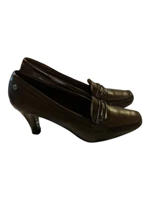 Vintage Style John Romaine Brown Heeled Loafers Size 9 M Comfort Sole thumbnail 2