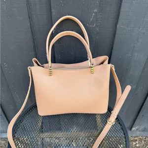Tan Fashion Shoulder & Crossbody Bag with Gold Hardware thumbnail 3