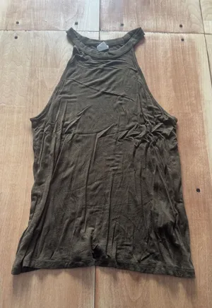 Melrose and Market Olive Green Halter Neck‎ Tank Top Small thumbnail 1
