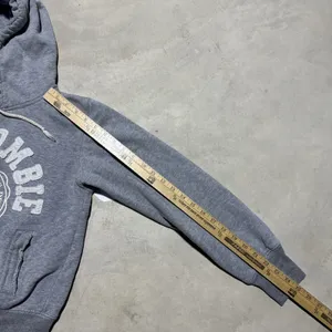 Vintage Y2K Abercrombie and Fitch 1892 Women's SZ L Crop Gray Hoodie Sweatshirt thumbnail 5