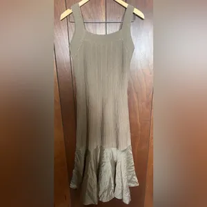 NWT CURRENT AIR Contrast Knit Georgia Sweater Midi Dress in Latte Size XS thumbnail 5