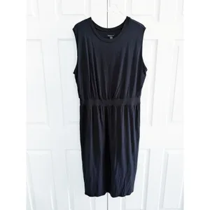 Athleta Santorini Cinch Midi Dress Tencel Modal Sleeveless Capsule Wardrobe Chic thumbnail 2