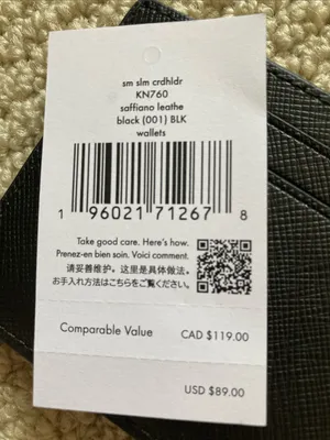 NEW Kate Spade Black Leather Card Holder Saffiano Wallet Chic Mini NWT thumbnail 4