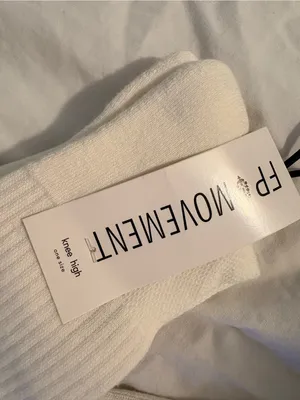 NWT‎ Free People Knee High Athletic Socks White Stripes Bow Laces OS thumbnail 7