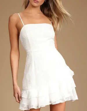 Lulus Mini Dress White Floral thumbnail 1