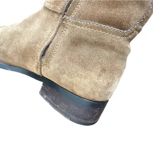 Tory Burch Wembley Suede Riding Boots Tan Tobacco Brown Gold Logo Size 8 thumbnail 12