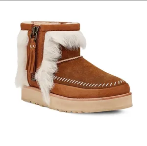 UGG Fluff Punk Shearling Leather Booties Boots thumbnail 3