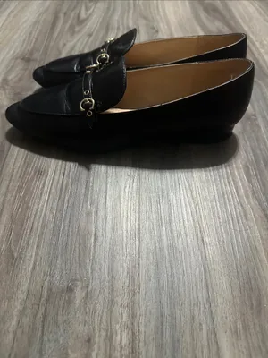 Coach Isabel Black Leather Loafers Pointed Toe Slip On Flats. thumbnail 3