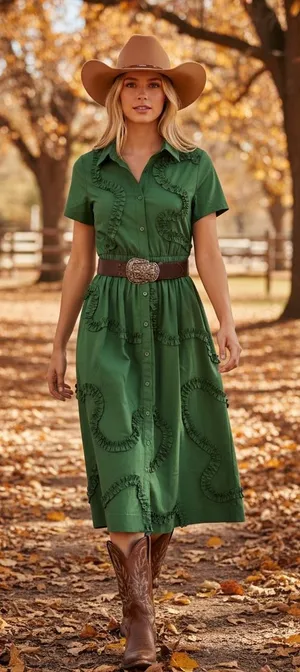 Kate Spade New York Shirt Dress green Sz XS Vibrant Autumn Vibe! pumpkin patch thumbnail 1